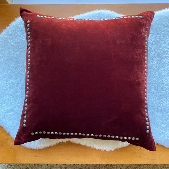 Double D Ranch Other - Double D Ranch Red Velvet Studded Pillow 19" x 19"